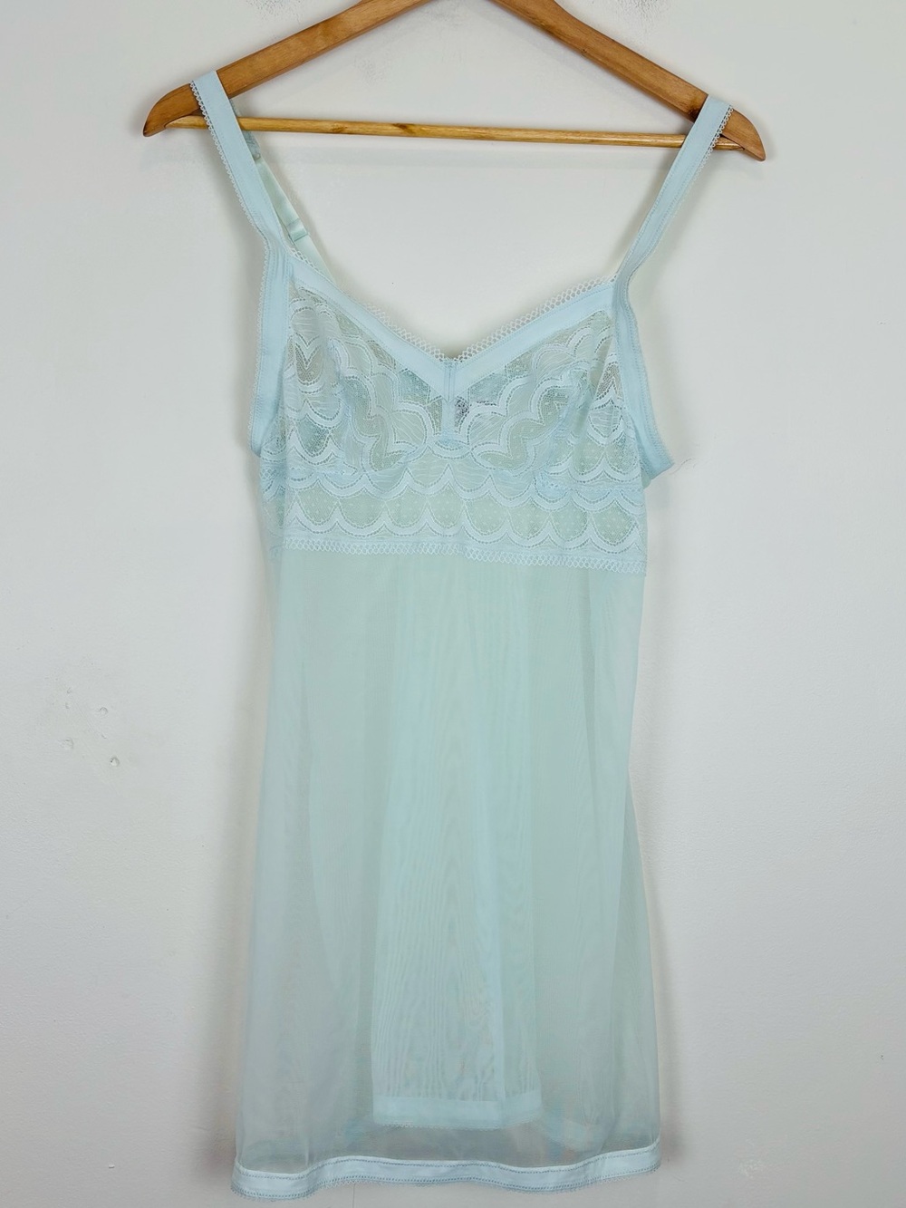 Malizia by La Perla Vintage 90s Sheer Lace Mesh Slip Nightgown L